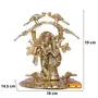 Radha Krishna Playing te Under Tree God Idols Gold Oxidized Finish for Home Decor for Diwali Corporate Gift Return Gifts, 2 image