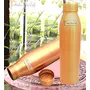 Seam Less Pure Copper Water Bottle New Style Storage Water, Travel Essential, Yoga, Copper Bottles | Capacity 1000 ML | Set of 2, 6 image