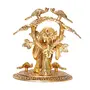 Radha Krishna Playing te Under Tree God Idols Gold Oxidized Finish for Home Decor for Diwali Corporate Gift Return Gifts, 7 image