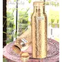 1000ml / 33.81oz - Set of 2 - - Hammered Copper Water Bottle | Joint Free, Best Quality Water Bottle, 6 image