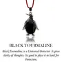 Natural Black Tourmaline Penguin Shape Pendant, 2 image