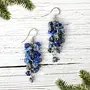 Lapis LazuliEarrings Natural Chip Beads Earrings for Women, Girls (Blue), 3 image