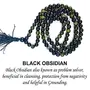 Natural Black Obsidian Crystal Stone Tasbeeh for Muslim Prayer 8 mm 99 Beads (Color : Black), 2 image