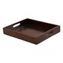 Wooden Serving Tray for Home | Dining Table Decorative Trays | Serving Tray for Party Guests | Rectangle Platter Tray Kitchen with Handles (Brown Sheesham Wood) 15 X 12 Inches, 4 image