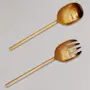 Serving Spoon & Salad Server Fork Cutlery with long handle Set of 2 for Dining Table/Kitchen | 1 Serving Spoon 1 Salad/Noodles Serving | Shiny Polish Stainless Steel - Daily Home Party or Restaurant Use(Rose Gold), 6 image