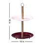 Cake Stand 2 Tier Dessert Stand for Brthdays Dining Table | Cup Cake/Muffins/Sandwiches/Pastries Stand |Cake or Dessert Serving Stand (Pink & Maroon), 4 image