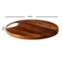 Dessert Cheese Serving platter for parties | Cheese board / Stand / holder / tray for starters snacks cakes desserts pizza etc for dining table | Fancy round decorative Sheesham Wood with Iron Handle 13 inch Diameter, 5 image