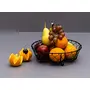 Round Fruit basket for dining table or kitchen vegetable storage basket home dcor gift basket bread basket for buffet caf restaurant (black), 2 image