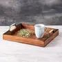 Serving Tray Wooden for Home | Brown Tray | Sheesham Wood | 15"X12" , 3 image