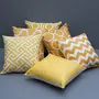 Cotton Printed Decorative Pillow Cushion Cover for Sofa Bed or Living Room (16 x 16 inches/40 x 40 cm Yellow) - Set of 6, 2 image