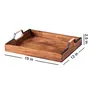 Serving Tray Wooden for Home | Brown Tray | Sheesham Wood | 15"X12" , 5 image