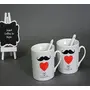 Ceramic Coffee/Tea Mug Set for Office Table/Gifting 350ml 2-Piece Blue, 4 image
