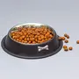 Stainless Steel Dog Food Bowl Combo| Dog Accessories Water Food Feeding Bowl with Metal Bone Design Support for cat|Pets |Puppy (Black), 2 image