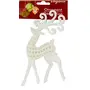 Christmas White Gliter Snow Deer Hangings for Home Decor Living Room and Hanging for Christmas Tree Decorations Statue (Medium), 2 image