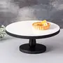 Cake Stand Wooden for Dining Table | Cake Cutting Holder for Brthdays & Party Full Big Size | Muffin Cup Cake Pizza Serving Multi Purpose Stand (MDF - 1 kg Cake White), 4 image