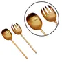 Serving Spoon & Salad Server Fork Cutlery with long handle Set of 2 for Dining Table/Kitchen | 1 Serving Spoon 1 Salad/Noodles Serving | Shiny Polish Stainless Steel - Daily Home Party or Restaurant Use(Rose Gold), 5 image