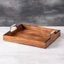 Serving Tray Wooden for Home | Brown Tray | Sheesham Wood | 15"X12" , 4 image