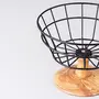 Fruit basket for dining table or kitchen vegetable storage Oval basket home dcor gift basket bread basket for buffet caf restaurant (black), 5 image