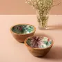 Decorative Wooden Enamel Serving Printed Bowl (6-inches) - Set of 2, 3 image