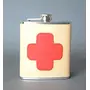 Stainless Steel and Stitched Leather Hip Flask, 3 image