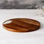 14 Inches Natural Wooden Handcrafted Chopping Board with Handle for Cutting Board/Vegetables Serving Board, 4 image