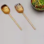 Serving Spoon & Salad Server Fork Cutlery with long handle Set of 2 for Dining Table/Kitchen | 1 Serving Spoon 1 Salad/Noodles Serving | Shiny Polish Stainless Steel - Daily Home Party or Restaurant Use(Rose Gold), 3 image