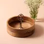 Fruit Serving Bowls Wooden for Keeping Fruits Vegetables on Dining Table or Serving Dry Fruits | Printed Decorative Potpourri Bowls | Mango Wood with Handle 8 Inches Diameter, 2 image