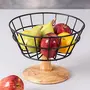 Fruit basket for dining table or kitchen vegetable storage Oval basket home dcor gift basket bread basket for buffet caf restaurant (black), 4 image