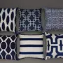 Printed Decorative Pillow | Cushion Cover Set for Sofa Bed or Living Room 16 x 16 inches (40 x 40 cm) Set of 5 (Navy Blue), 2 image