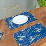 Table Mats/Placemats for Dining Table 6 Piece Set | Washable Printed Cloth Kitchen mats 45 x 30 cm Rectangular Dressing Table Placemats (Blue), 2 image