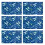 Table Mats/Placemats for Dining Table 6 Piece Set | Washable Printed Cloth Kitchen mats 45 x 30 cm Rectangular Dressing Table Placemats (Blue), 5 image