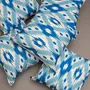Printed Decorative Pillow | Cushion Cover Set for Sofa Bed or Living Room 16 x 16 inches (40 x 40 cm) Set of 6 (White Blue), 2 image