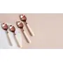 Dinner Spoon Set (4 Piece) Flatware Stainless Steel Dinner Spoon chammach Table Ware dinnerware Cutlery Set (Copper White Polka Dots), 2 image