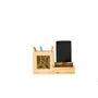Pine Wood Pen Stand With Card & Mobile Holder, 2 image