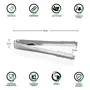 Ice Tong V Shape , Stainless Steel , Silver , Use for Ice Salad Roti Chapati Kitchen and Bar Serving Accessories 18 cm Home , Bar and Restaurants, 3 image