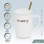 Premium Quality Porcelain Mug with Spoon for Coffee , Tea , Milk , Beverages 450 ML - Blue Color - Pack of 1, 5 image