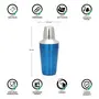 Cocktail Mocktail Shaker , 10 Oz 295 Ml , Stainless Steel , Blue Silver , Round , Use for Drink Mixer at Home , Hotel , Restaurant, 4 image