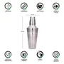 4 Line Cocktail Mocktail Shaker , 28 Oz 828 Ml , Stainless Steel , Silver , Round , Use for Drink Mixer at Home , Hotel , Restaurant, 4 image
