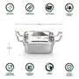 Stainless Steel Roasting Pan for Snacks Serving and Food Presentation at Home , Hotel , Restaurant , Kitchen Accessories (11.5 cm , Silver), 2 image