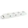 Set of 4 Bowls & Tray , Rectangle Shaped White Porcelain , Use for Serving Breakfast 39 Dining and Snacks at Home , Kitchen and Hotel, 2 image