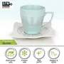 Porcelain Tea Cup with Saucer Set - 80 ML Green , 12 Pieces for Home , Office , Gift, 5 image