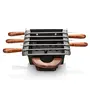 Table Top Serving Barbeque with 4 Wooden Handle Skewers 22 cm Use for Home , Hotel , Bar & Restaurant ,, 3 image