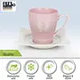 Porcelain Tea Cup with Saucer Set - 80 ML Pink , 12 Pieces for Home , Office , Gift, 5 image