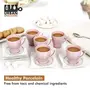 Porcelain Tea Cup with Saucer Set - 80 ML Pink , 12 Pieces for Home , Office , Gift, 3 image