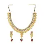 Traditional Mehroon Pearl Temple Coin Necklace Set/Jewellery Set with Earrings for Women, 2 image