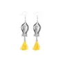 Stylish Yellow Tassels Fish Design Oxidized Silver Necklace Set for Women, 4 image