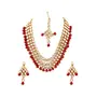 Designer Gold Plated Maroon Kundan Necklace Set for Women, 2 image