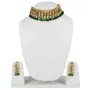Elegant Gold Plated Inspired Green Traditional Kundan Necklace Set for Women, 3 image