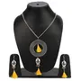 Stylish Yellow Tassels Fish Design Oxidized Silver Necklace Set for Women, 3 image