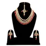 Designer Gold Plated Maroon Kundan Necklace Set for Women, 3 image